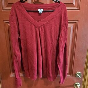 Red V-Neck Sweater